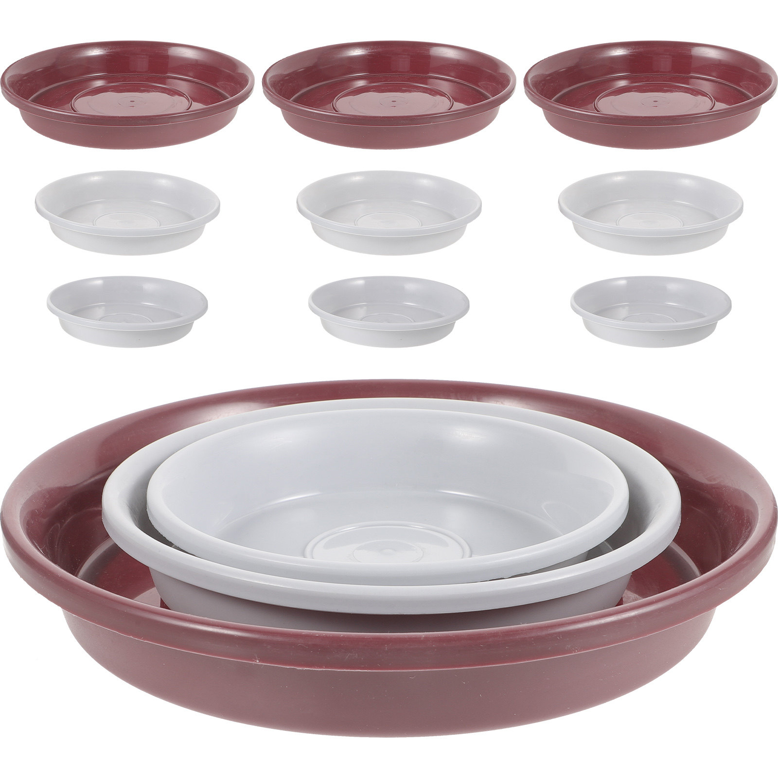 Drip Tray Saucer - 12Pcs Plastic Plant Saucer Round Flower