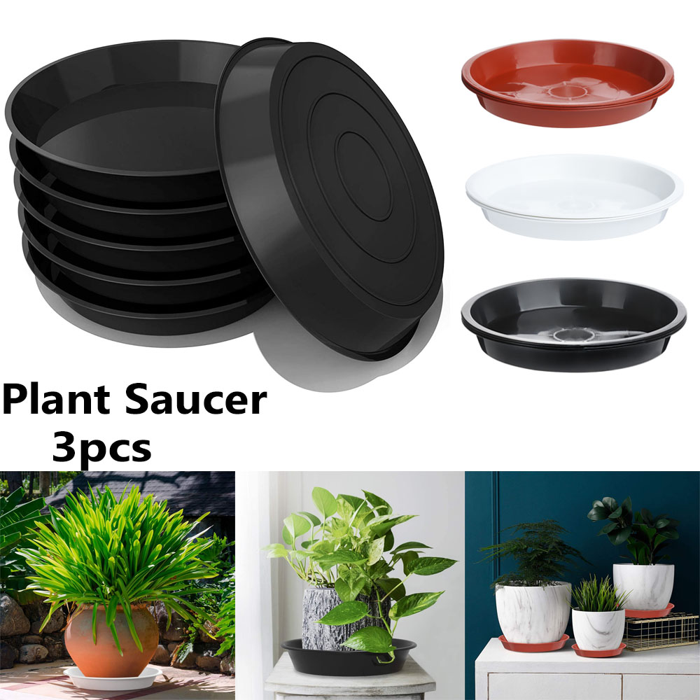 3Pcs Round Shaped Plant Trays  - Drip Tray Saucer 评论和价格