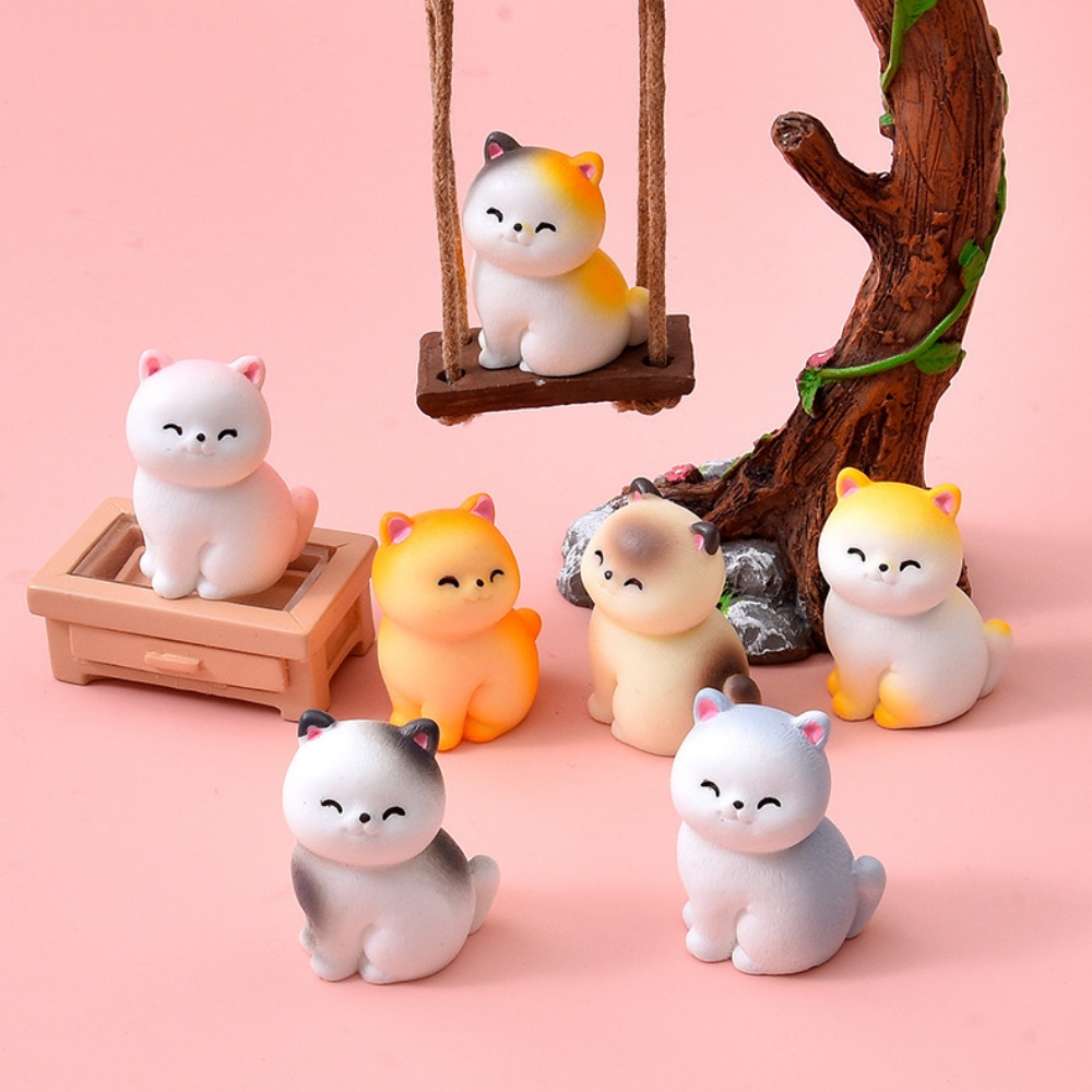 8pc Cute Smile Cat Small Anima - Bonsai Gardenia 评论和价格