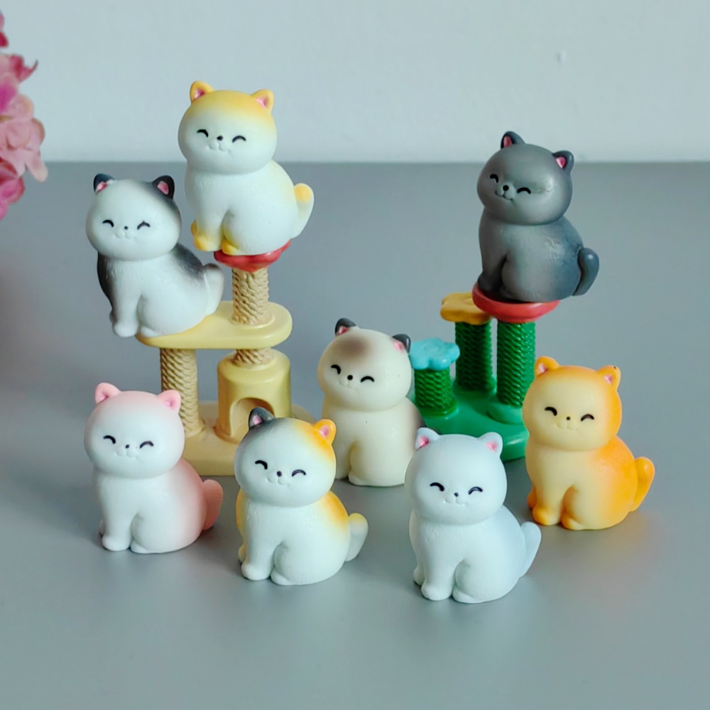 8pc Cute Smile Cat Small Anima - Bonsai Gardenia 评论和价格