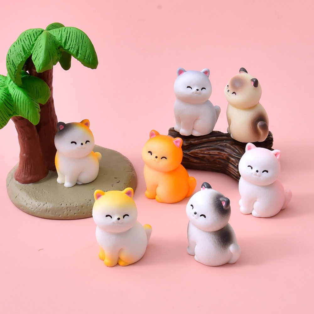 8pc Cute Smile Cat Small Anima - Bonsai Gardenia 评论和价格