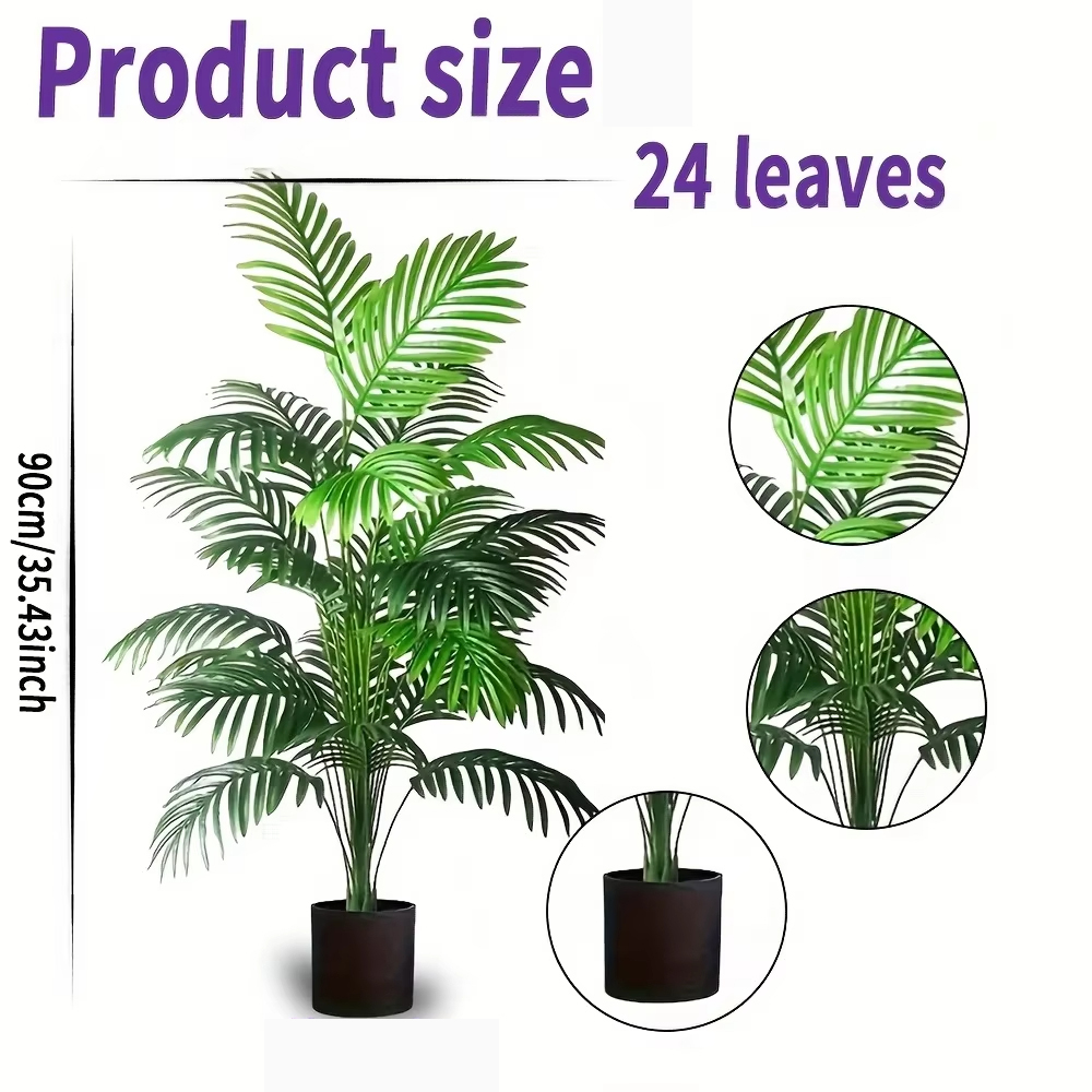 24 Leaves Areca Palm Artificia - Bonsai Garden Zen 评论和价格