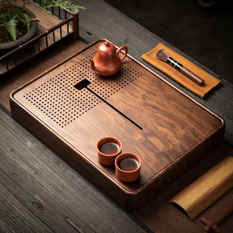 Rectangular Bamboo Tea Tray wi - Drip Tray Saucer 评论和价格