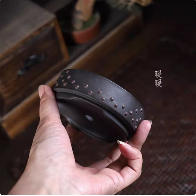 Ceramic Round Bonsai Pot, Drum - Bonsai Garden With Sand 评论和价格