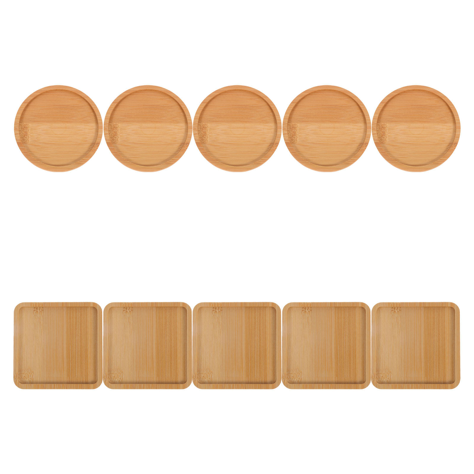 10Pcs Bamboo Drink Coaster Sau - Drip Tray Saucer 评论和价格