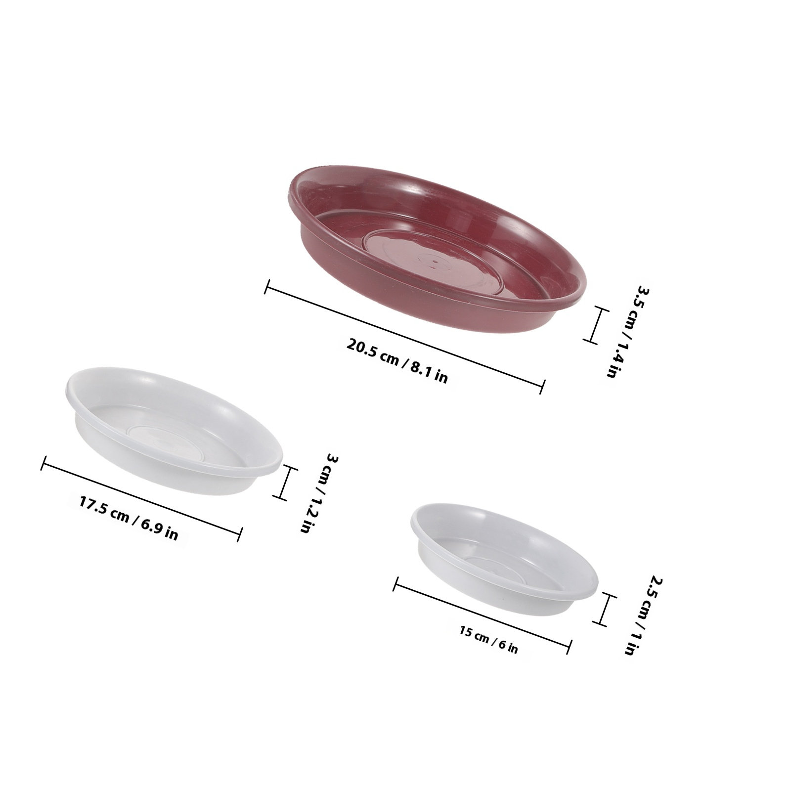 12Pcs Plastic Plant Saucer Rou - Drip Tray Saucer 评论和价格