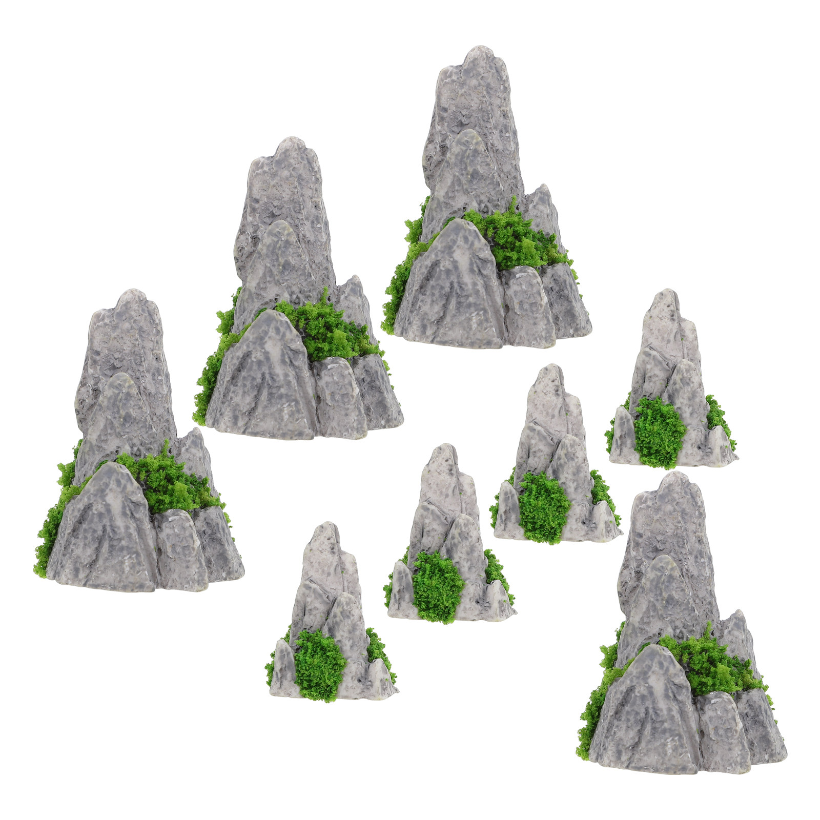 8Pcs Mini Resin Rockery Orname - Bonsai Garden With Sand 评论和价格