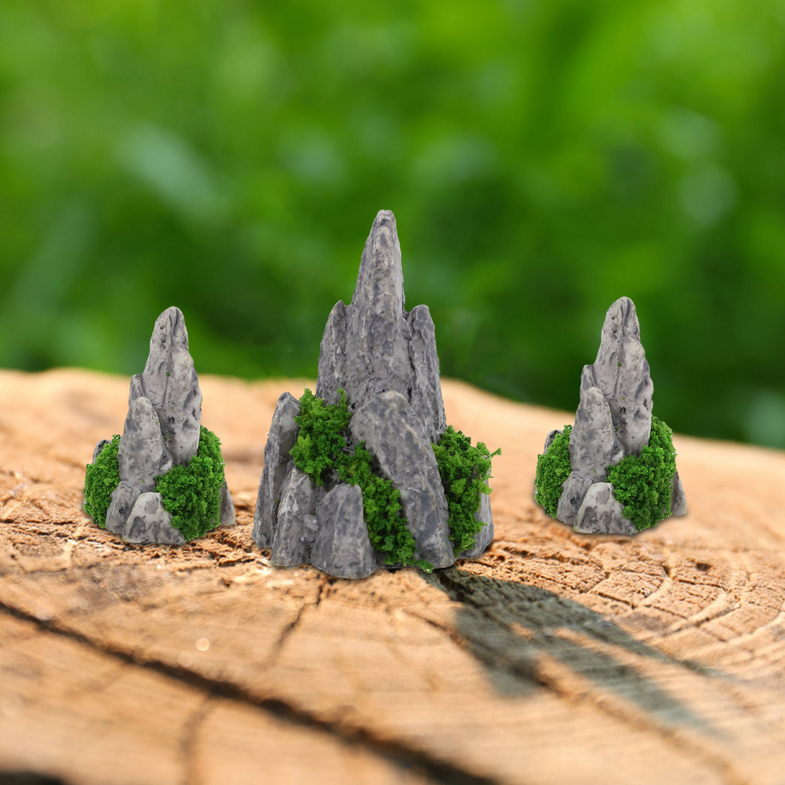 8Pcs Mini Resin Rockery Orname - Bonsai Garden With Sand 评论和价格