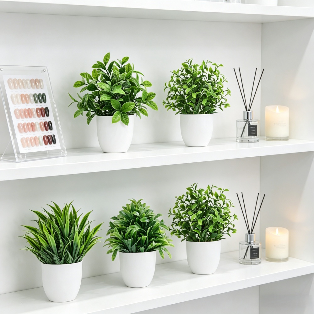 4pcs/set Mini Artificial Plant - Bonsai Gardenia 评论和价格