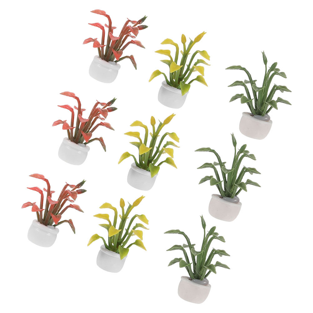 9Pcs Miniature Potted Plant Re - Bonsai Garden With Sand 评论和价格
